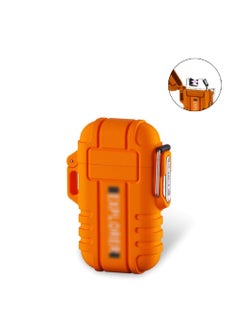 Buy Waterproof Lighter Outdoor Windproof Lighter Dual Arc Lighter Electric Lighters USB Rechargeable-Flameless-Plasma Cool Lighters for Camping,Hiking,Adventure,Survival Tactical Gear in UAE