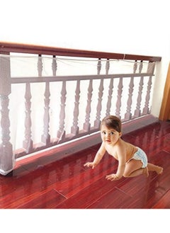 Buy Pack of 2 Baby safety nets for staircase railing guard, Balcony Railing, child safety product, 3m by 1m wide each, White in UAE