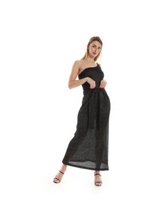 اشتري One Shoulder Knitted Pattern Casual Dress With Decorated Belt في مصر