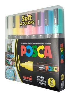 اشتري 8-Piece POSCA Medium Tip Paint Marker Soft Colours في الامارات