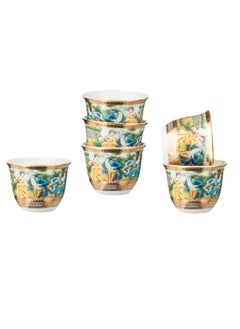 Buy A set of Arabic coffee cups, 6 pieces, Harem Al Sultan in Saudi Arabia