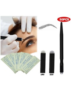 Buy 50pcs Microblading Tattoo Needles And Eyebrow Pencils in Saudi Arabia