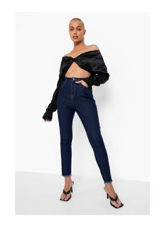 اشتري Basics High Waist Frayed Hem Skinny Jeans في الامارات