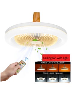 اشتري Ceiling Fan with Lights with Remote Control, Easy Installation Light for Indoor, Living Room, Bedroom, White Color في السعودية