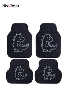 اشتري 4-Piece Universal Fit Car Mat Set with Cute Dinosaur Pattern في الامارات