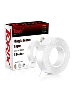 Buy Torix™ double sided tape 3 Meter transparent reusable washable adhesive in UAE