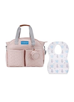 Buy Star Babies Buy 1 Get 10 Diaper Portable Bag Pacifier Pouch With Get Disposable Bibs - Pink in UAE