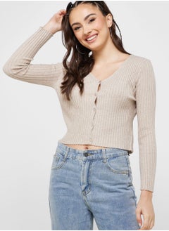 Buy Buttoned Cropped Cardigan in Saudi Arabia