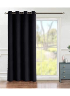 Buy Room Divider Curtain Grommet Thermal Insulated Blackout Curtains for Bedroom Living Room Black 140x243cm in UAE