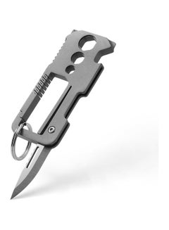 Buy Carabiner Titanium Multifunction Keychain Tool, 8 in 1 Multifunction Keychain with Folding Knife, Bottle Opener, Screwdriver, Key Clip, Men's EDC Keychain, Survival Gear for Outdoor Camping Hiking in Saudi Arabia