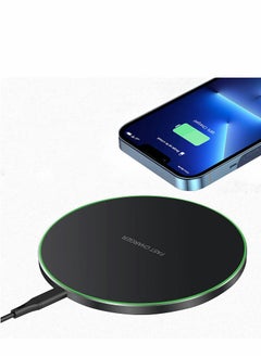 اشتري 20W Max Fast Wireless Charging Pad Qi Certified for iPhone 13/12/SE/11/X Pro/2 15W Charge Mats Samsung S22/S21/S20/Note 20/10 Galaxy Buds/Buds+ (20W-Black) في الامارات