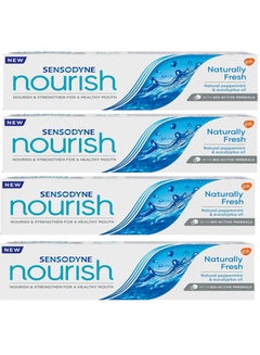 Buy 4 Piece Set Sensodyne Nourish Natural Fresh Toothpaste with Natural Mint and Eucalyptus Oil 4X75 ml in Saudi Arabia