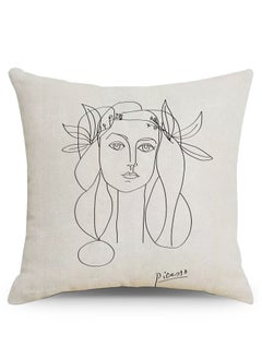 اشتري Nordic abstract pattern linen material pillowcase pillow cover 45*45cm في السعودية