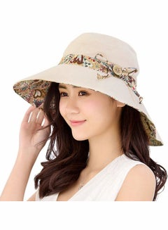 Buy Womens Sun Hat Summer UPF 50+ UV Protection Beach Hat Foldable Wide Brim Cap in Saudi Arabia