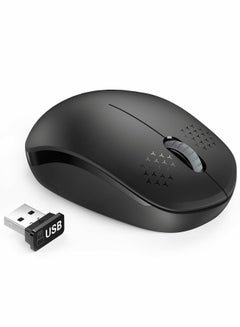 اشتري Wireless Mouse - 2.4G Cordless Mice with USB Nano Receiver Computer Noiseless Click for Laptop, PC, Tablet, Computer, and Mac Black في السعودية