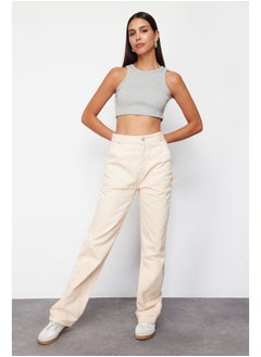 اشتري Beige High Waist 90's Wide Leg Jeans TWOAW22JE0664 في مصر