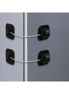Buy 2 X Fridge Lock with Code No Drilling for Children Under 5 Years, Suitable for Fridges, Washing Machines, Cupboards, Wardrobes, Toilets, Wine Coolers, Windows (Black) in Saudi Arabia