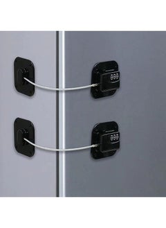 اشتري 2 X Fridge Lock with Code No Drilling for Children Under 5 Years, Suitable for Fridges, Washing Machines, Cupboards, Wardrobes, Toilets, Wine Coolers, Windows (Black) في السعودية