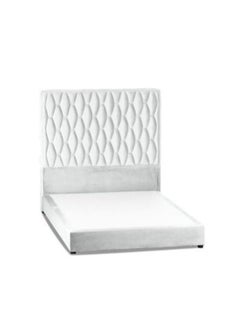 Buy Zahra | Velvet Bed Frame - White in Saudi Arabia