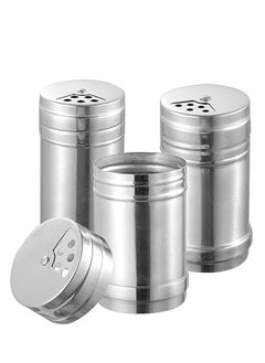 Buy Steel seasoning 3 Pack Pieces Stainless Steel Spice Seasoning Dispenser Seasoning Cans with Rotating Cover in Egypt