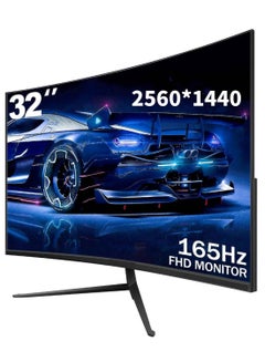 Buy 32-Inch Curved Gaming Monitor up to 165Hz,2560P Computer Monitor 2800R/1ms(MPRT)/Low Blue Light,Frameless PC Monitor with HDMI DisplayPort, Freesync & G-sync Compatible, Tiltable/VESA Mountable in Saudi Arabia