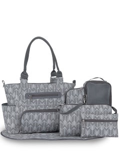 اشتري Diaper Bag Set Of 6 With Diaper pad, stroller hook, small bag, medium wallet, bottle bag, clothes bag. في الامارات