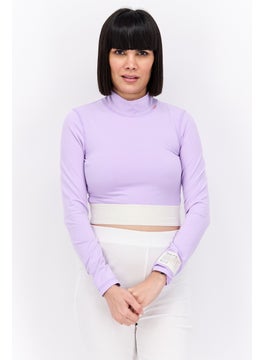 Buy Women Plain Rash Guard Swimwear, Purple in UAE