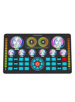 Buy Q7 Professional Bluetooth Sound Card Audio System Is Used For Live Mixing, Voice Changing Party Live Broadcast DJ Mixer 12 Kinds Of Special Effects Sounds 48V Phantom Power in Saudi Arabia