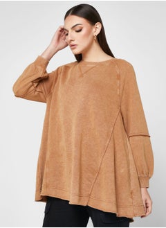 Buy Crew Neck Fleece Dress in Saudi Arabia