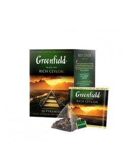 Buy Greenfield Rich Ceylon Pyramid Collection 20 Pyramids In Special Foil Sachets Black Tea Finely Selected Speciality Tea in UAE