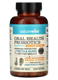 Buy NatureWise, Oral Health Probiotics, For Children and Adults, Mint, 50 Chewable Tablets in UAE