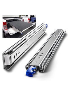 Buy 1 Pair Heavy Duty Drawer Runners with Lock 120KG Load Capacity Locking Drawer Slide Industrial Strong Full Extension Draw Runner Ball Bearing Shelf Guide Rail Side Mount for Siding Out Storage in Saudi Arabia