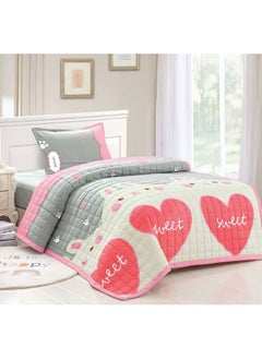 Buy 3-Pieces Kids Compressed Comforter set Reversible Bedding Set For Girls And Boys Single Size 160 X 210 Cm in Saudi Arabia