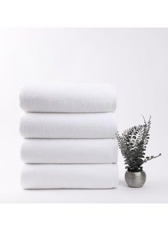 Buy White Rose 4-Piece Towel Set, 100% Premium Cotton 600 GSM Superior Quality, Quick Dry Highly Absorbent Thick Bathroom Soft Hotel Towels for Bath And Spa, Towel Set Includes 4 Bath Towels (70x140 cm) White in Saudi Arabia