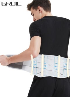 Buy Back Brace Lumbar Support Belt for Lower Back Pain Relief, Breathable Back Support Belt with 4 Metal Support Stays for Heavy Lifting, Work and Exercise, Men and Women, L in UAE