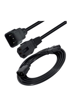 Buy Computer Monitor Power Extension Cord C14 to C15 Power Cable PDU 10 Amp 250V Power Extension Cord for Computer/Printer/SMPS/Monitor/Server/Display - Black 1.8M in UAE