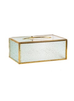 Buy Tissue box of elegant golden transparent glass in Saudi Arabia