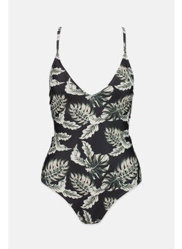 اشتري Women One Piece Floral Print Swimsuit, Black Combo في السعودية