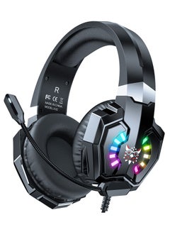 Buy X32 Wired Professional Gaming Headphones Gradient RGB Lighting HD Mic Stereo Sound PC Mac Headset in Saudi Arabia