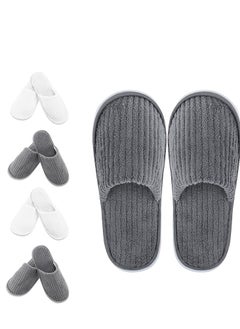 Buy Disposable Slippers, 5 Pairs Closed Toe Spa Slippers Coral Fleece Washable Home Slippers for Women Men Guests Hotels House Slippers Housewarming Party Indoors Bathroom Traveling in UAE