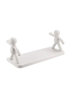 Buy Non Perforated wall Hanging Shelf is suitable for Kitchen And Bathroom White 33x14.5x13.5cm in UAE