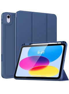 Buy iPad 10th Generation Case with Pencil Holder iPad 10.9 Inch Case 2022, Soft TPU Smart Stand Back Cover Case for iPad 10th Generation Support Touch ID Auto Wake/Sleep in UAE