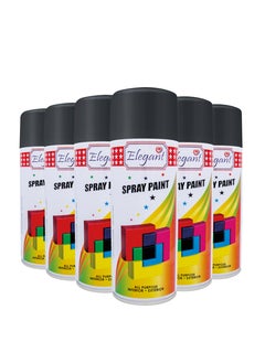 اشتري 6 Piece Spray Paint Set Matte Black 400ml في الامارات