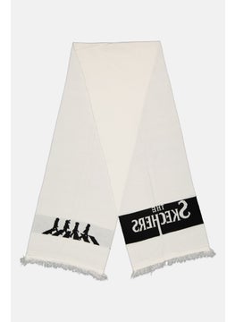 اشتري Men Brand Logo Scarves 90 L x 33 H x 1 W cm, White/Black في الامارات