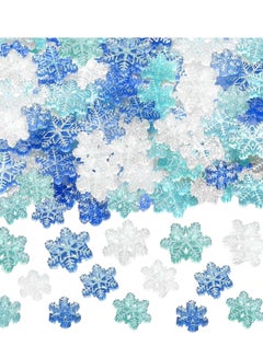 اشتري Small Snowflakes for Craft, 90 Pcs Glitter Plastic Mini Snowflake Embellishments and Winter Party DIY Craft Decoration-3 Different Size في الامارات