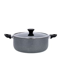 Buy Granite Coated Casserole With Glass Lid Multicolour 24x24x10cm in UAE