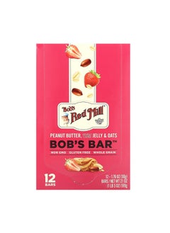 Buy Bob's Bar Peanut Butter Jelly And Oats 12 Bars 1.76 oz 50 g Each in UAE