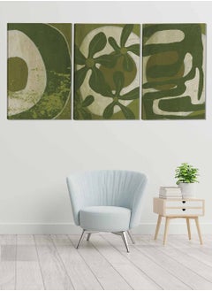 Buy Set Of 3 Framed Canvas Wall Arts Stretched Over Wooden Frame Flowers Abstract Paintings For Home Living Room Office Decor in Saudi Arabia