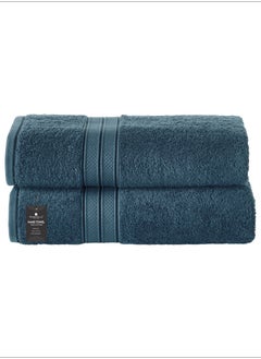 Buy Premium 100 % Combed Cotton 2-Pcs Hand Towel Set (50 X 90 CM) 600 GSM Super Soft Hand Towel, Highly Absorbent, Quick Dry,Best Towel for Bathroom, Spa And Hotel,Dark Blue in Saudi Arabia