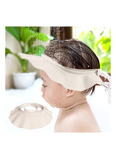 Buy Baby Shower Cap Bath Visor Protection Silicone Adjustable Safe Bathing Cap for Protector Eye Ear Shampoo Cap for Infants Toddler Kids Children Beige in UAE